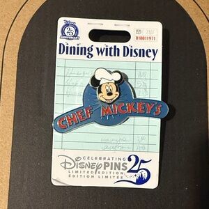 Disney Chef Mickey's Blue and White Pin